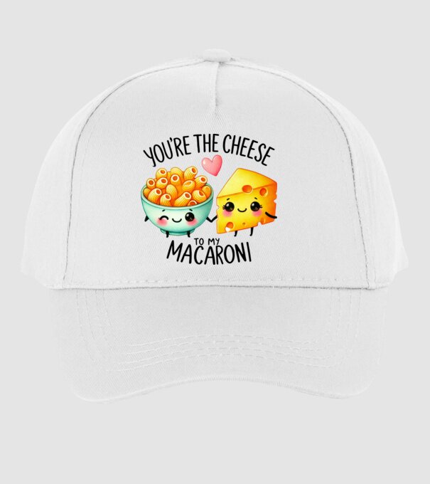Cheese to my Macaroni model alb pe tricou