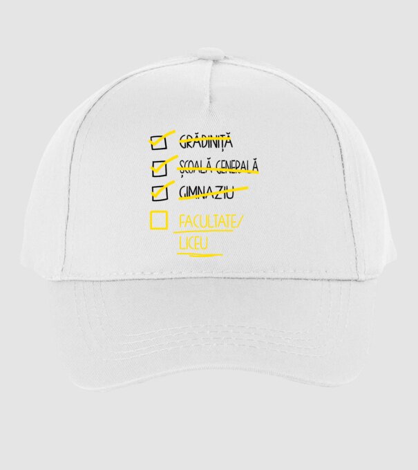 Cheklist educație - Gimnaziu alb model alb pe tricou