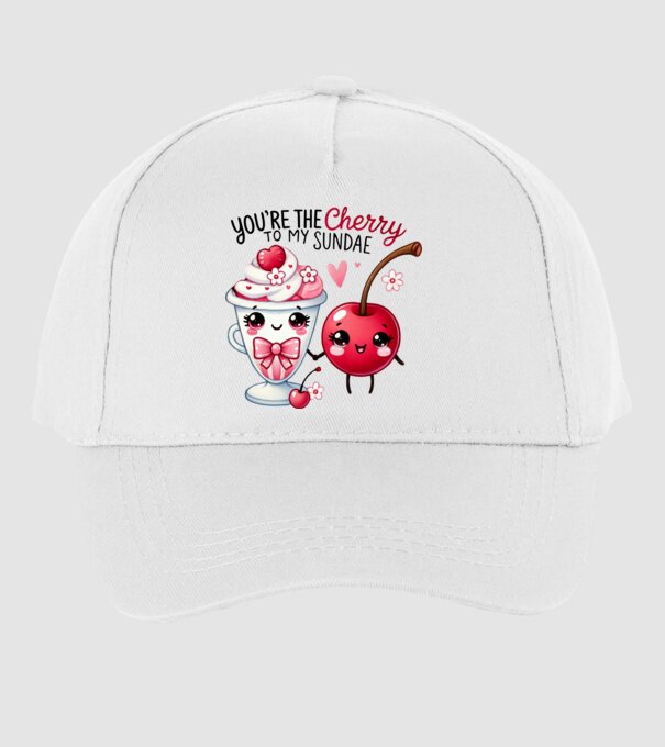 Cherry to my Sunday model alb pe tricou