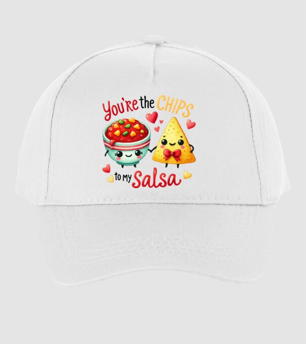 Chips to my Salsa model alb pe tricou