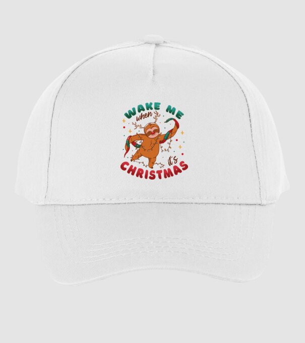 Christmas Sloth model alb pe tricou