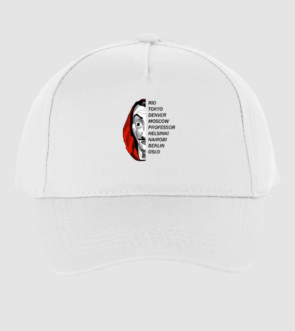 classic logo money heist white model alb pe tricou