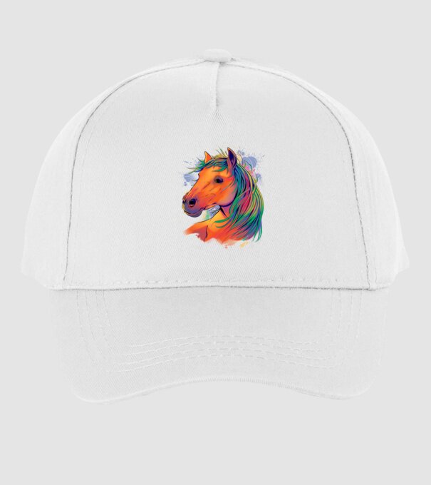 Colorful Horse model alb pe tricou