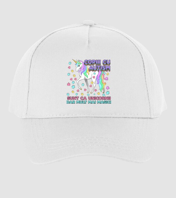Copiii cu autism sunt ca unicornii, dar mult mai magici model alb pe tricou