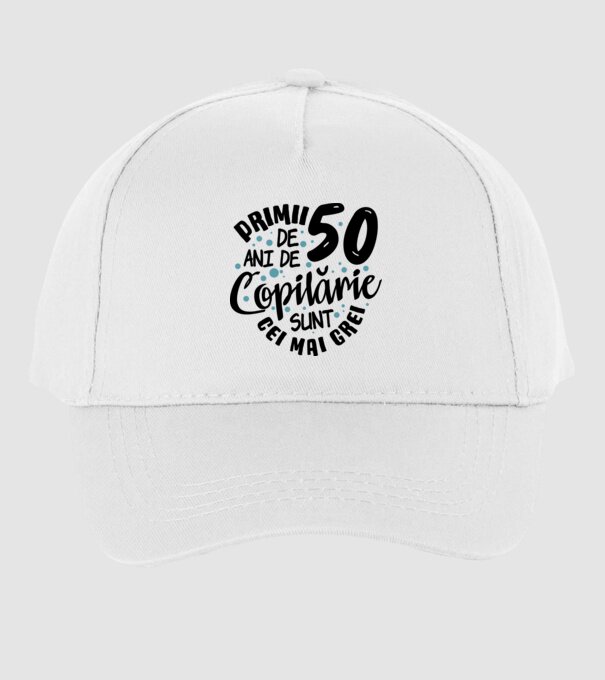 Copilărie 50 de ani model alb pe tricou