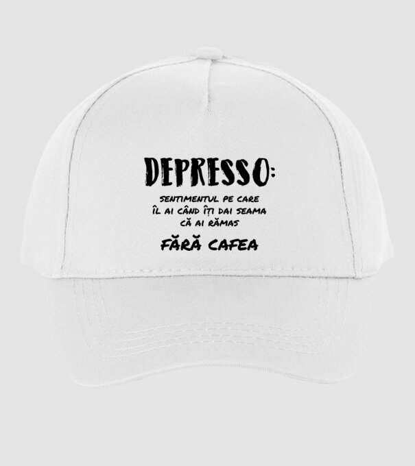 depresie: sentimentul pe care îl ai când îți dai seama că ai rămas fără cafea model alb pe tricou