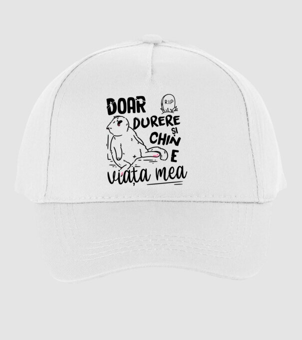 Doar durere și chin e viața mea model alb pe tricou