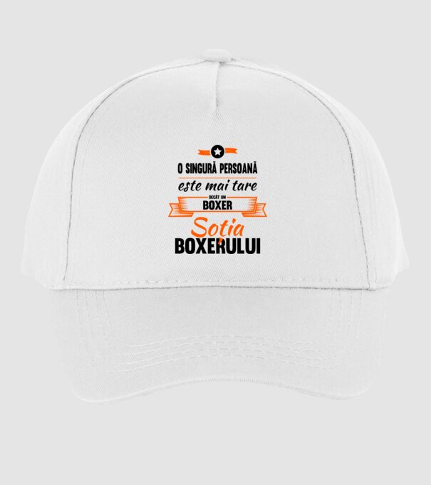 doar o persoană este mai tare decât un boxer, soția boxerului model alb pe tricou