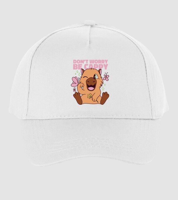 Don't worry be cappy - capibară model alb pe tricou
