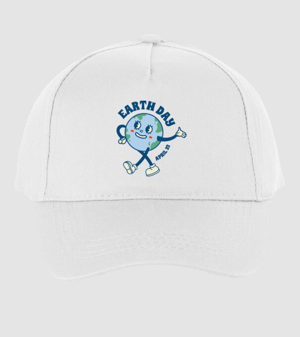 Earth Day model alb pe tricou