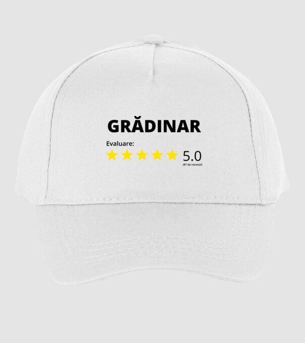 Evaluare Grădinar model alb pe tricou