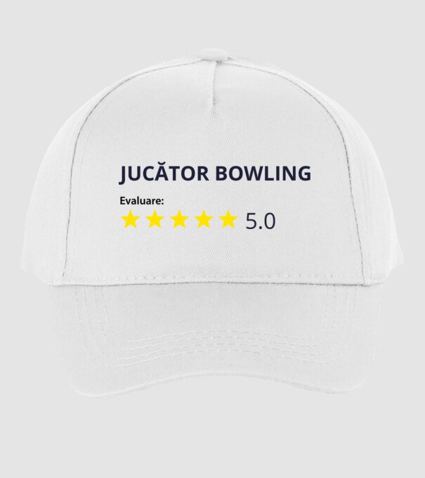 evaluare: jucător bowling de 5 stele model alb pe tricou