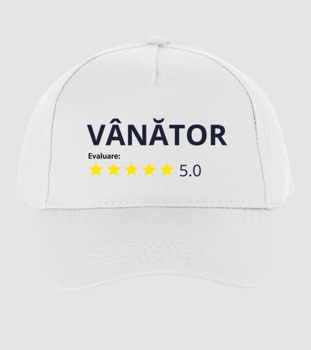 evaluare: vânător de 5 stele model alb pe tricou