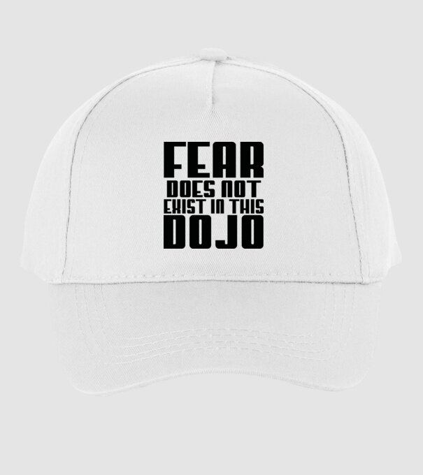 fear doesnt exist in this dojo model alb pe tricou