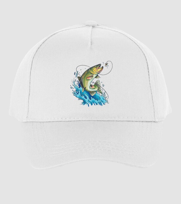 Fish model alb pe tricou