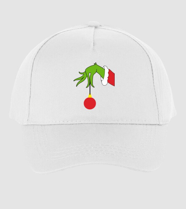 Grinch hand model alb pe tricou