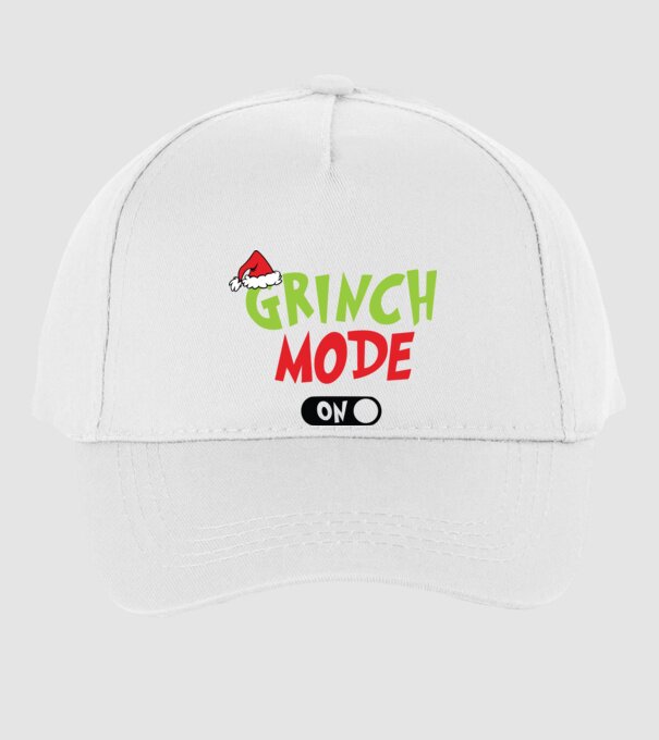Grinch Mode model alb pe tricou