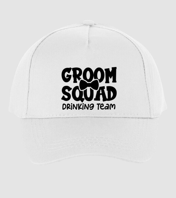 Groom Squad model alb pe tricou