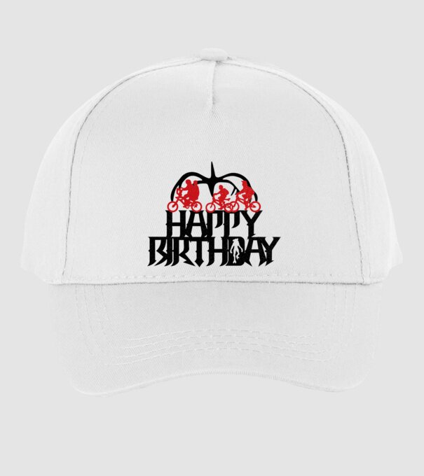happy birthday stranger things model alb pe tricou