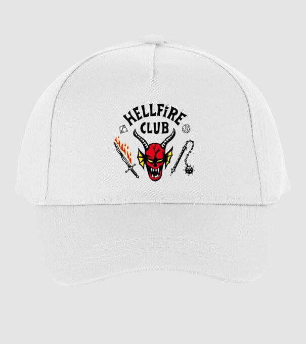 HELLFIRE CLUB model alb pe tricou