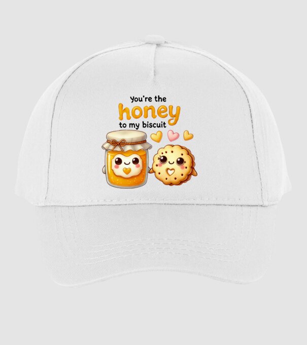 Honey to my Biscuit model alb pe tricou