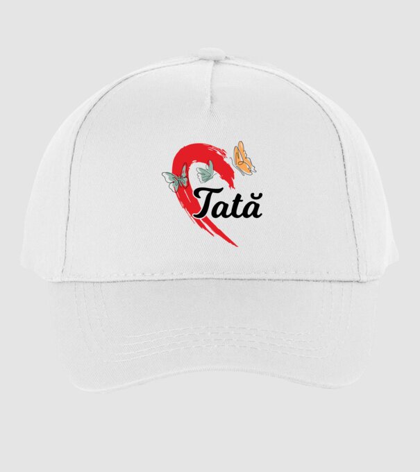 Tată model alb pe tricou