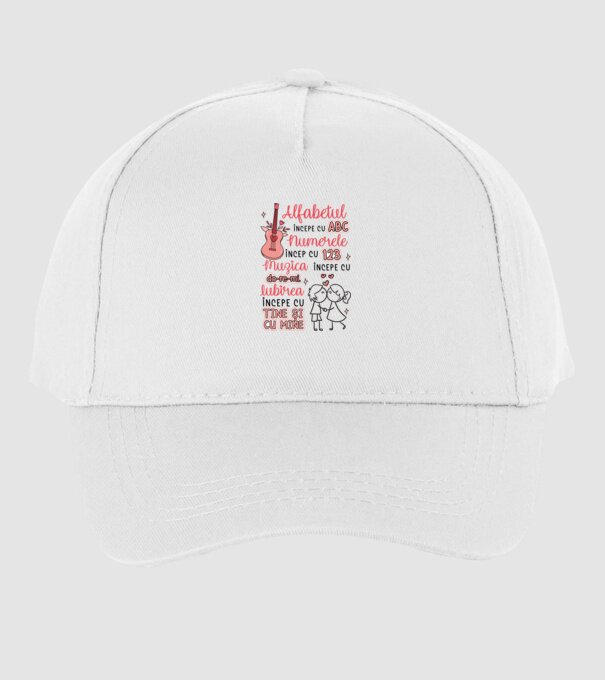 Iubirea începe cu-tine și cu mine model alb pe tricou