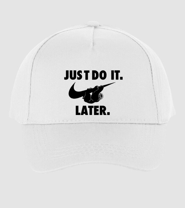 Just do it later model alb pe tricou