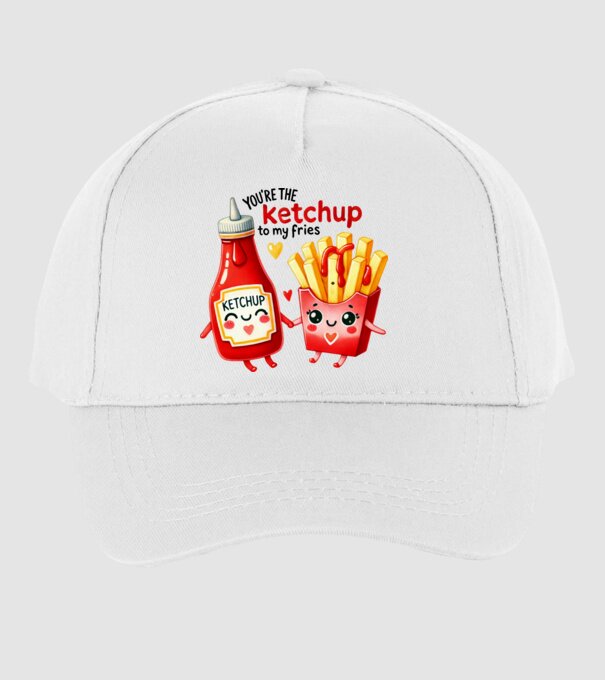 Ketchup to my Fries model alb pe tricou