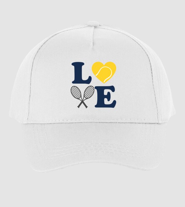 LOVE Tennis model alb pe tricou