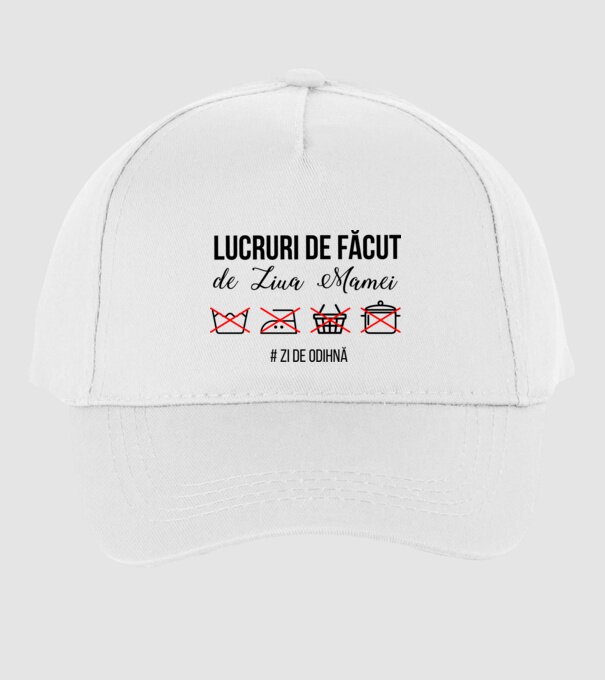 Lucruri de făcut de Ziua Mamei - # zi de odihnă model alb pe tricou