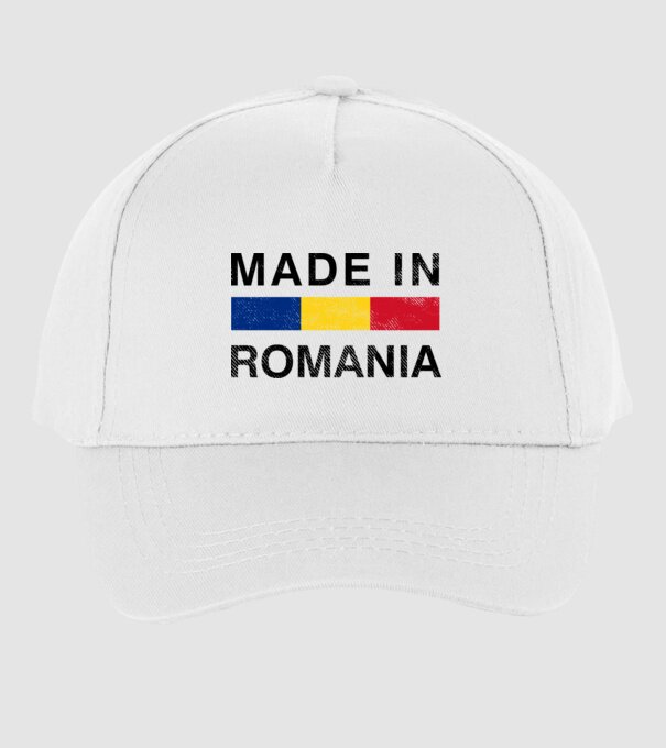 made in romania model alb pe tricou