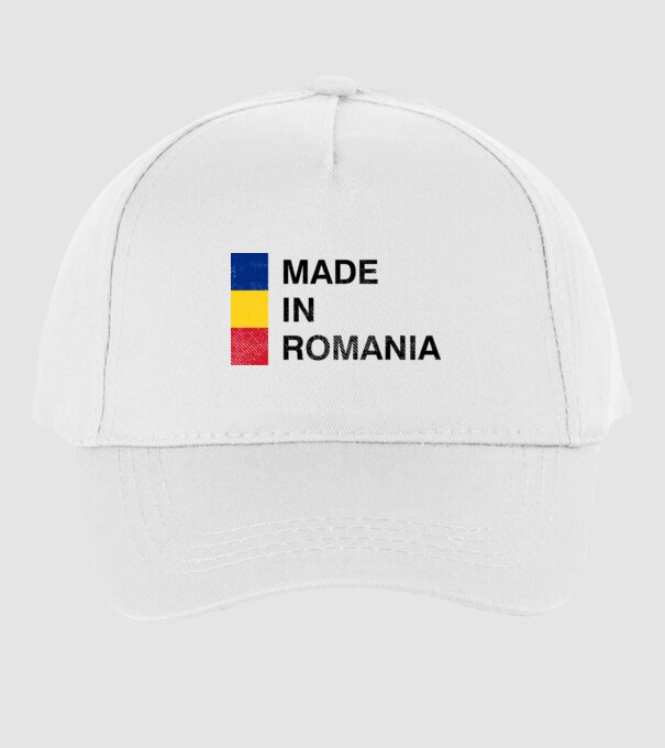 made in romania model alb pe tricou