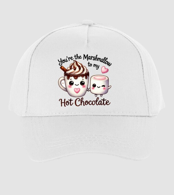 Marshmallow to my Hot Chocolate model alb pe tricou