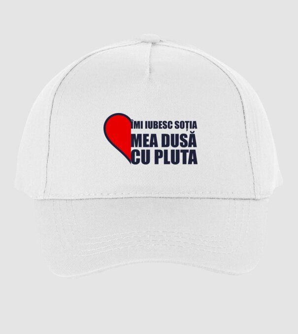 îmi iubesc soția mea dusă cu pluta model alb pe tricou
