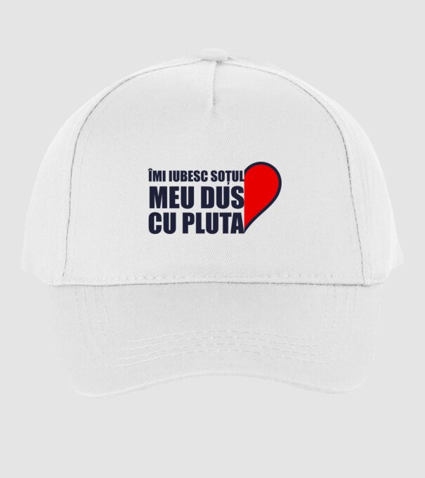 Îmi iubesc soțul meu dus cu pluta model alb pe tricou