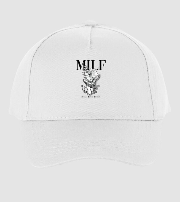 MILF man i love frogs model alb pe tricou