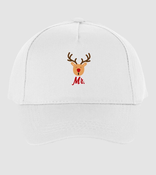 Mr. Reindeer Christmas couple model alb pe tricou