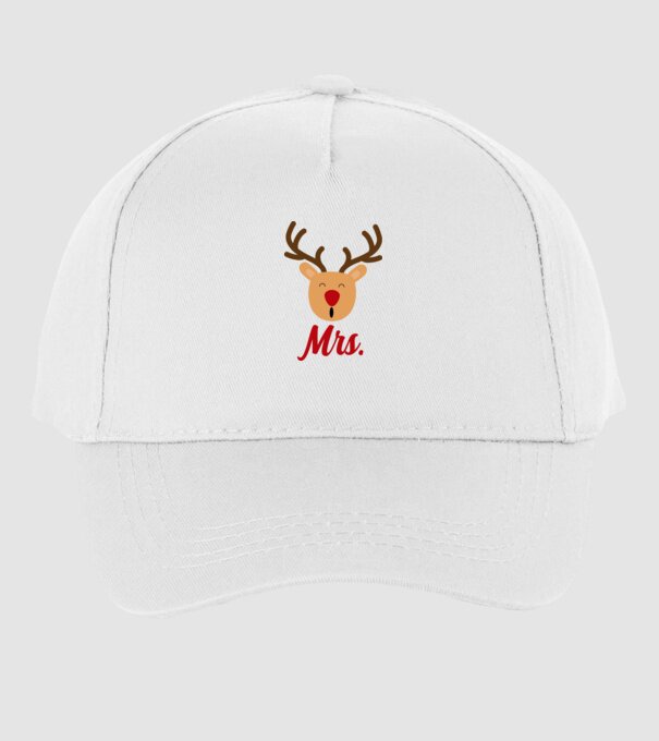 Mrs Reindeer christmas couple model alb pe tricou