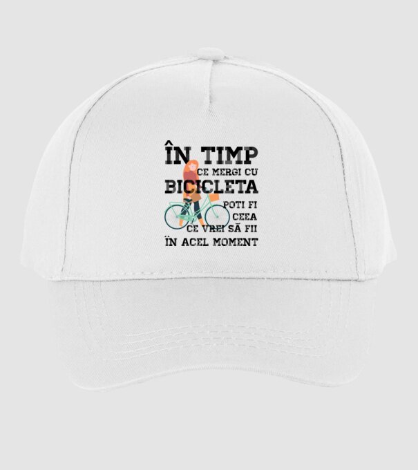 în timp ce mergi cu bicicleta poți fi ceea ce vrei să fii - în acel moment model alb pe tricou