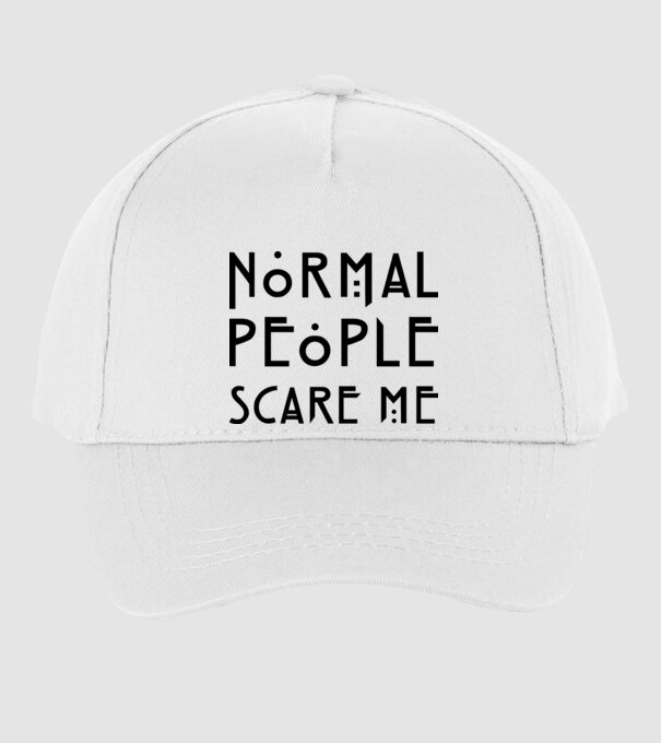 Normal people scare me model alb pe tricou