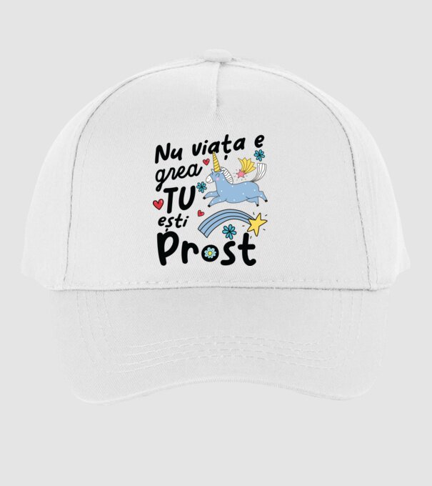 Nu viața e grea, tu ești prost model alb pe tricou