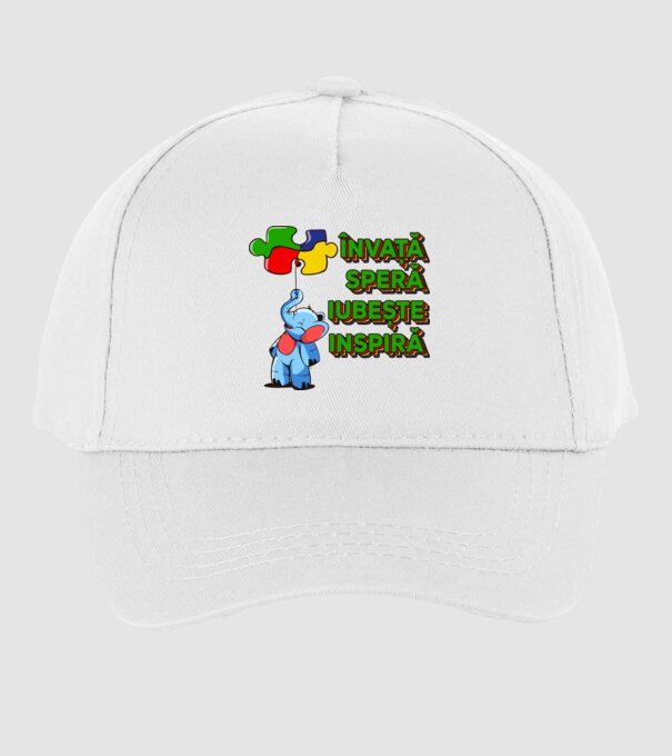Învață, speră, iubește, inspiră model alb pe tricou