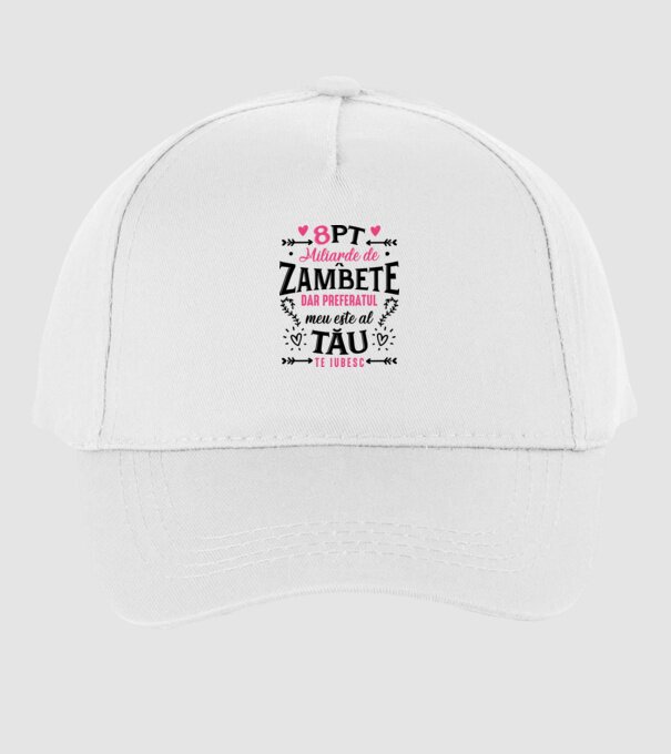Opt miliarde de zâmbete model alb pe tricou