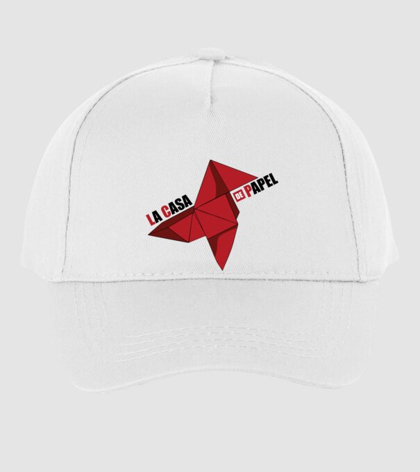 origami la casa de papel white model alb pe tricou