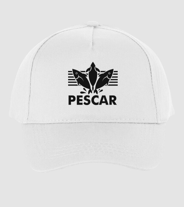 Pescar original model alb pe tricou