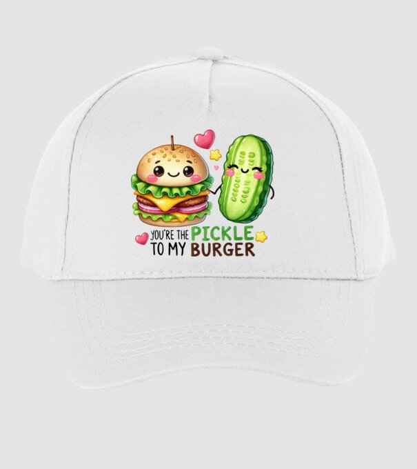 Pickle to my Burger model alb pe tricou
