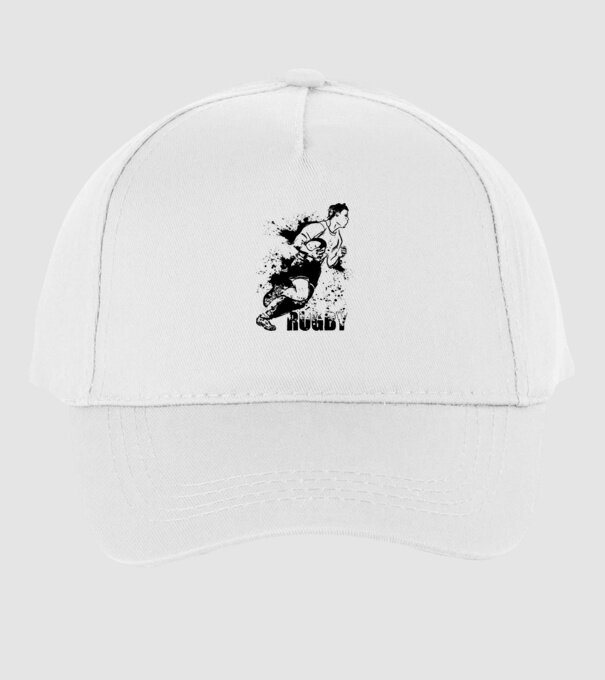 Rugby model alb pe tricou