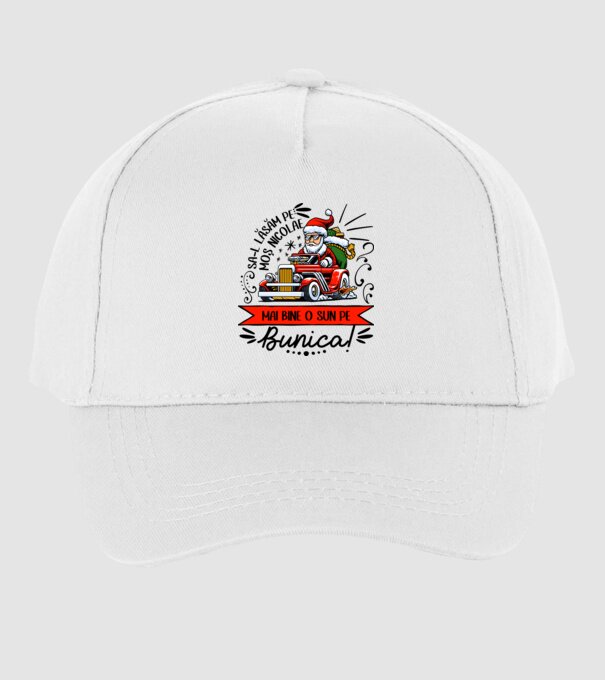 Să-l lăsăm pe Moș Nicolae, mai bine o sun pe bunica! model alb pe tricou