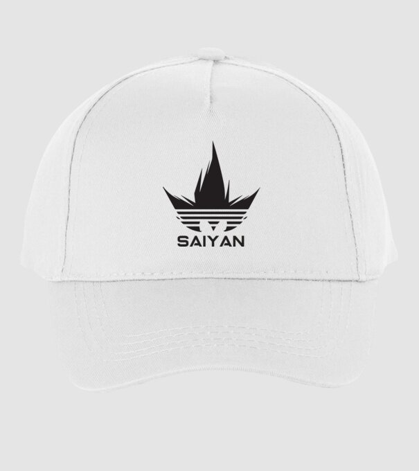 saiyan logo model alb pe tricou
